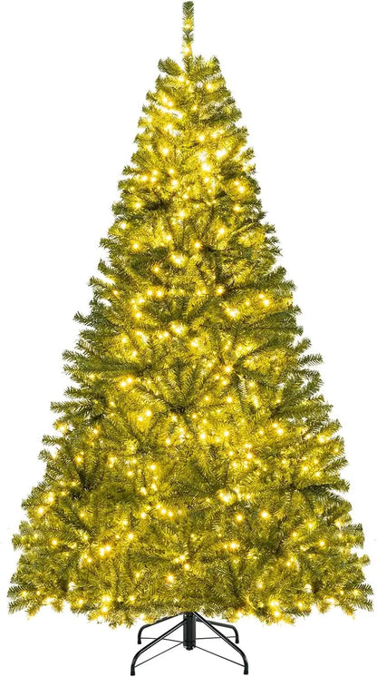 6-, 7-, or 8-Foot Remote-Controlled Pre-Lit Christmas Tree with Warm White LEDs