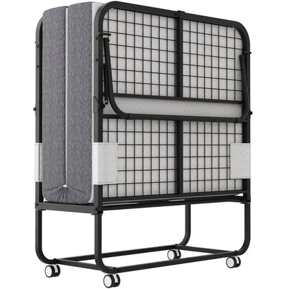 Compact Folding Cot with Mattress  75″ x 31″ Portable Bed for Guests or Temporary Use