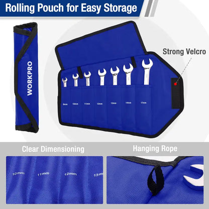 WORKPRO 7-Piece Ratcheting Combination Wrench Set  Compact & Durable