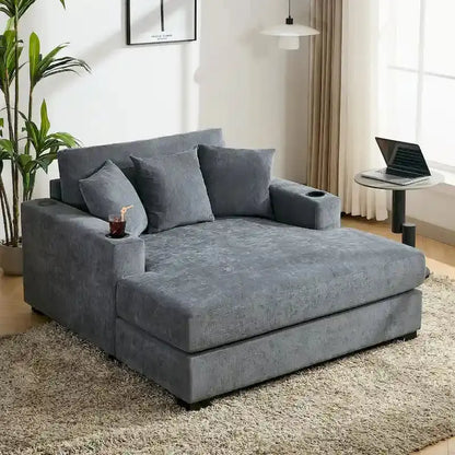 Adjustable Oversized Chaise Lounger  Available in Three Sizes with Complementary Pillows