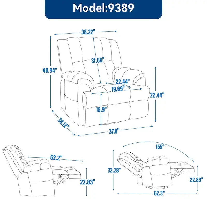 La-Z-Boy Swivel Rocker Recliner in Premium Fabric  Overstuffed Glider with Pillow Top Arms