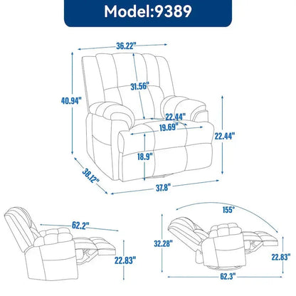 La-Z-Boy Swivel Rocker Recliner in Premium Fabric  Overstuffed Glider with Pillow Top Arms