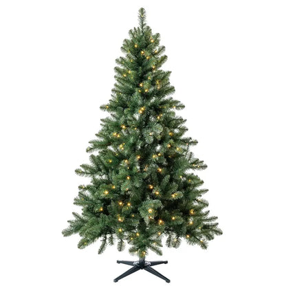 6.5′ Pre-Lit Windham Spruce Artificial Christmas Tree, 936 Tips, Green LED Lights