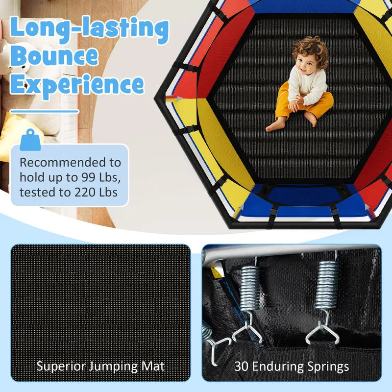 48-Inch Kids’ Recreational Trampoline with Enclosed Safety Net System