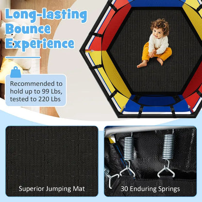 48-Inch Kids’ Recreational Trampoline with Enclosed Safety Net System