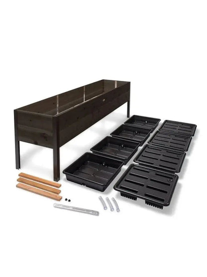 Eco-Stained Elevated Planter Box — Sustainable Wooden Raised Garden Bed with Drainage and Aesthetic Finish