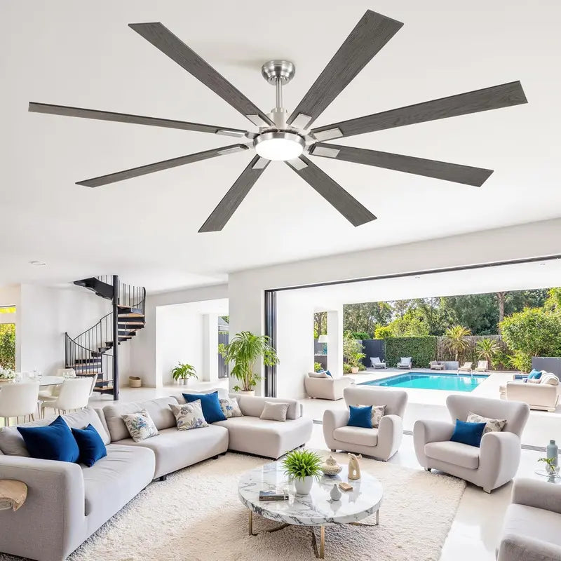 Zmishibo 72-Inch Ceiling Fan with Integrated Light & Remote Control  Indoor/Outdoor Rated
