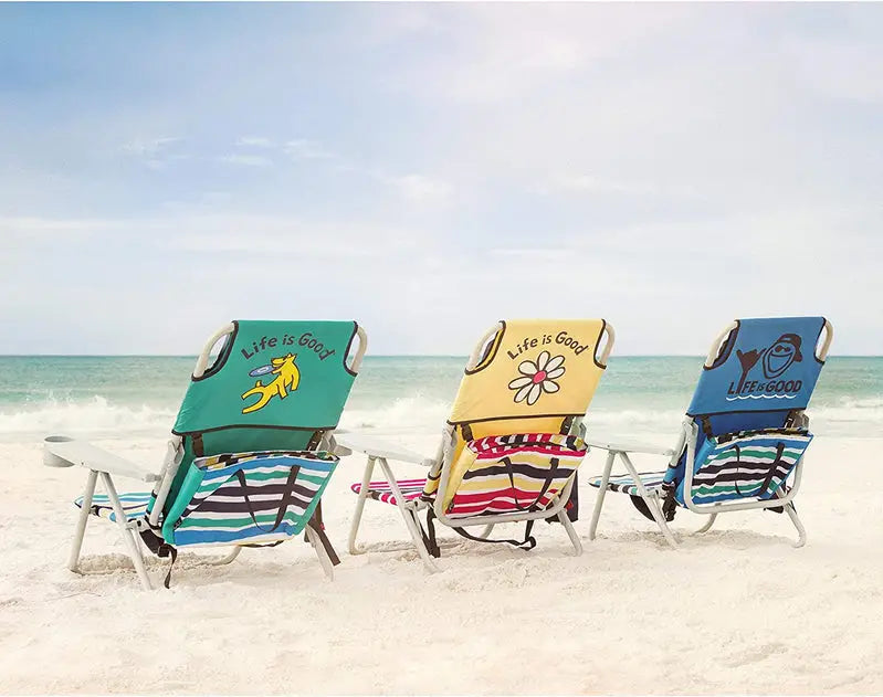 AKE Blue Compact Beach Chair  Lightweight Short-Seat Design
