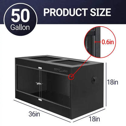 REPTIZOO 40-Gallon PVC Reptile Terrarium  36¡å x 18¡å x 18¡å Enclosure with Sliding Glass Front Door