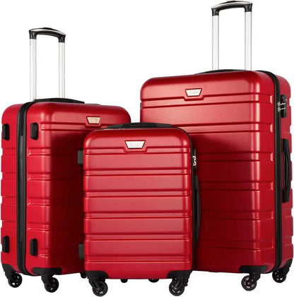 Coolife 3-Piece Lightweight Spinner Luggage Set  Hardshell Suitcases with TSA Locks