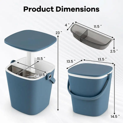 All-Weather Cooler Table  Portable 4-Gallon Beverage Chiller with Integrated Handle