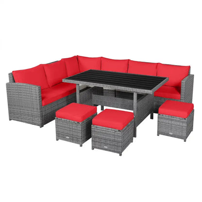7-Piece Black Rattan Patio Furniture Set  All-Weather Outdoor Seating Collection