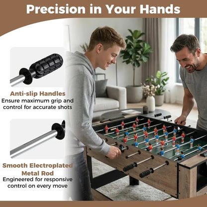 Rotating 2-in-1 Multi-Game Table Combining Foosball and Pool Play
