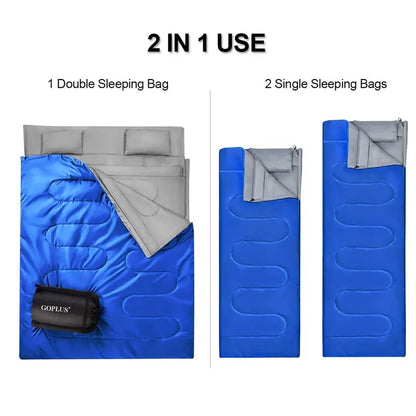 Extra-Large Double Sleeping Bag — Queen-Size Two-Person Design for Adults and Kids