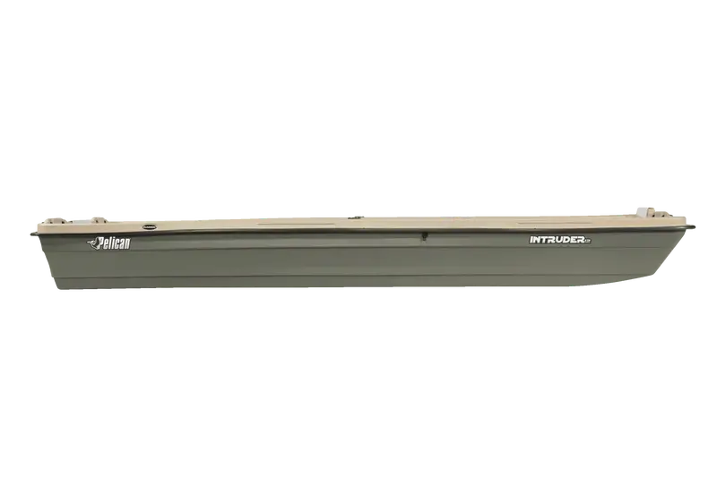 Pelican Boat Intruder 12-Foot Jon Boat  Khaki/Beige Aluminum Fishing & Hunting Vessel