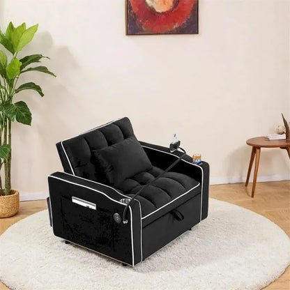 Adjustable Convertible Sleeper Chair  Space-Saving Pull-Out Sofa Bed for Small Spaces