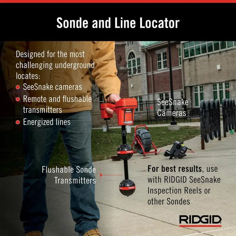 RIDGID NaviTrack Scout Underground Sonde and Cable Locator, Multidirectional Locating Device, Battery Operated or Rechargeable 19238