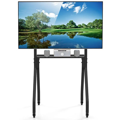 Mobile TV Stand on Casters  Adjustable Rolling Cart for 43″100″ Flat or Curved TVs (Up to 110 lbs), VESA 600×400 mm Compatible