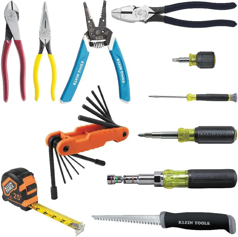 5300 Electrician’s Tool Kit  12-Piece Set with Screwdrivers, Pliers, Tape Measure, Wire Stripper & Organized Pouch