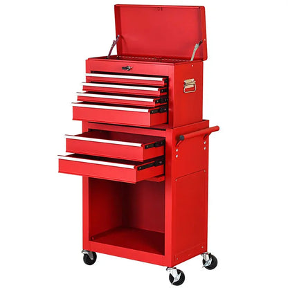 Dual Rolling Tool Chest Set  Two 6-Drawer Heavy-Duty Toolbox Units