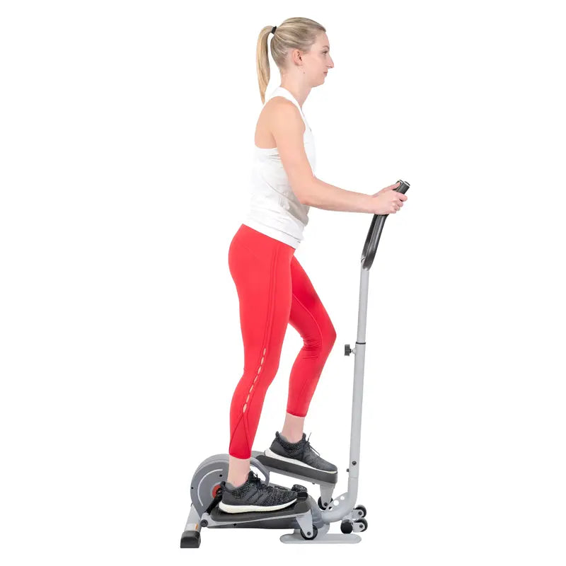 Sunny Health & Fitness Compact Magnetic Elliptical Trainer with Adjustable Handlebars, 8 Resistance Levels, SF-E3988