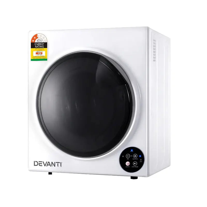 Devanti 5kg Fully Automatic Tumble Dryer  Compact Black Laundry Appliance