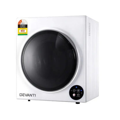 Devanti 5kg Fully Automatic Tumble Dryer  Compact Black Laundry Appliance