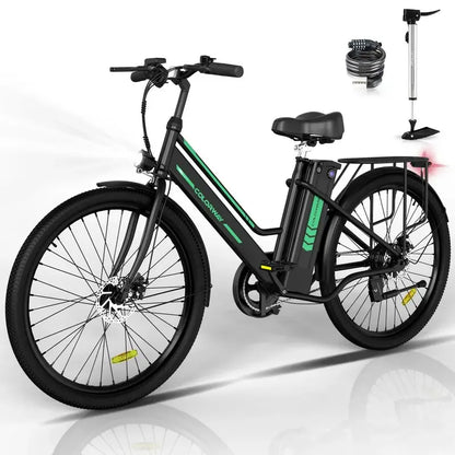 COLORWAY 26  Electric Bike for Woman, 500W Powerful Motor, 36V 12AH Removable Battery
