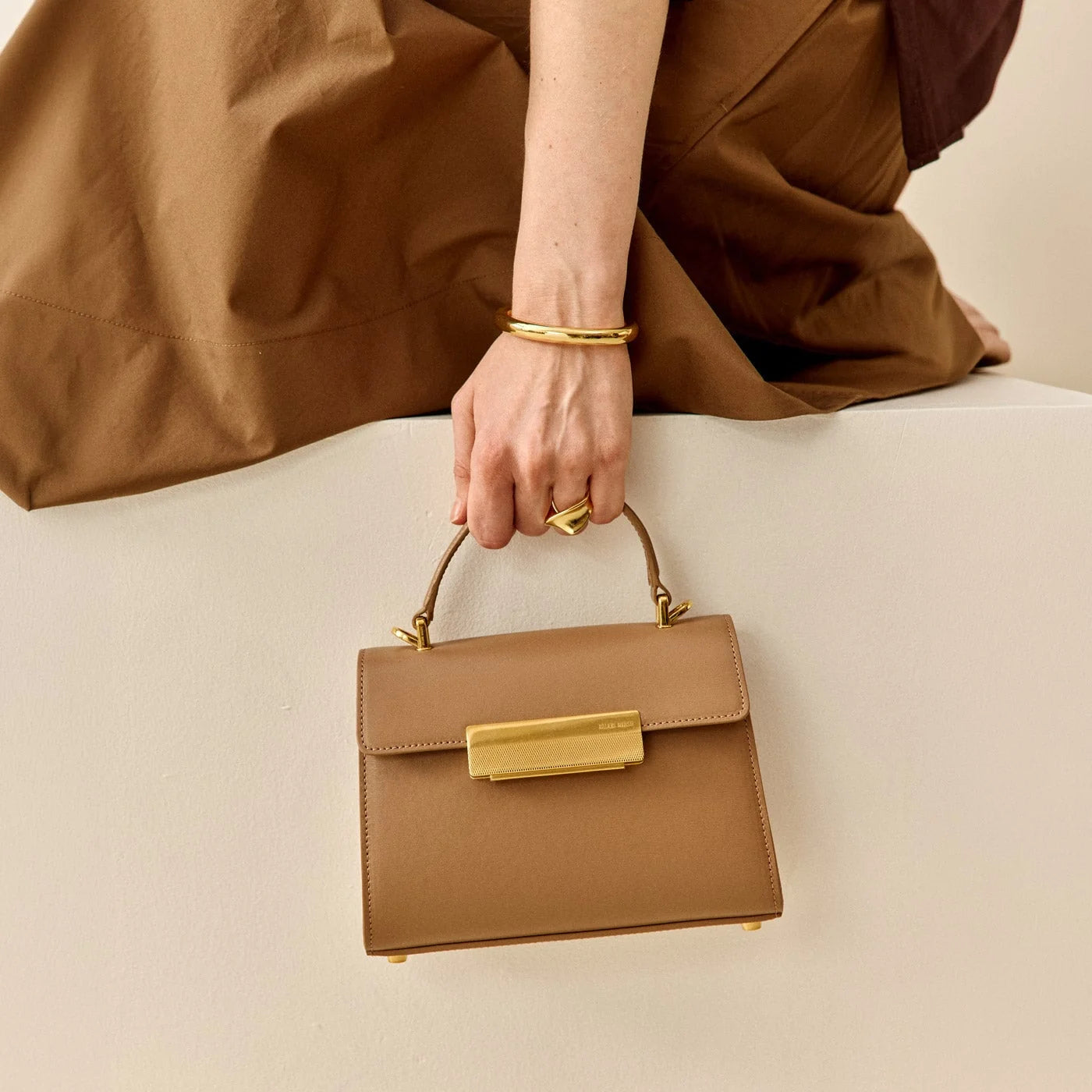 Mini Capucine - Cuir Box Taupe