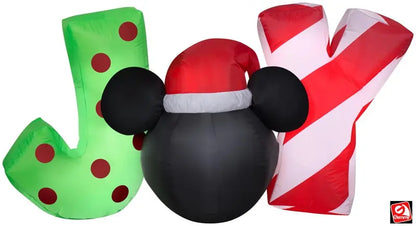 5′ Airblown Inflatable Mickey Mouse JOY Sign with LED Lights  Indoor/Outdoor Christmas Decor