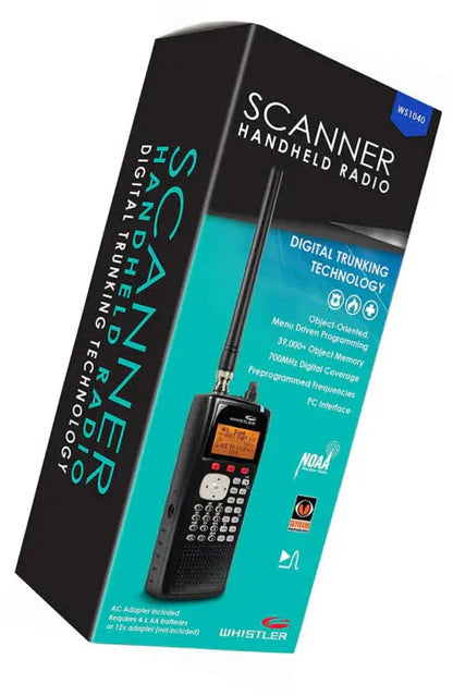 Whistler WS1040 Handheld Scanner Radio  Black Digital Frequency Monitor