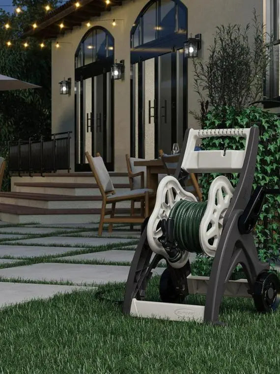 Suncast Hosemobile 175-Foot Wheeled Hose Reel Cart  Gray, All-in-One Storage & Mobility