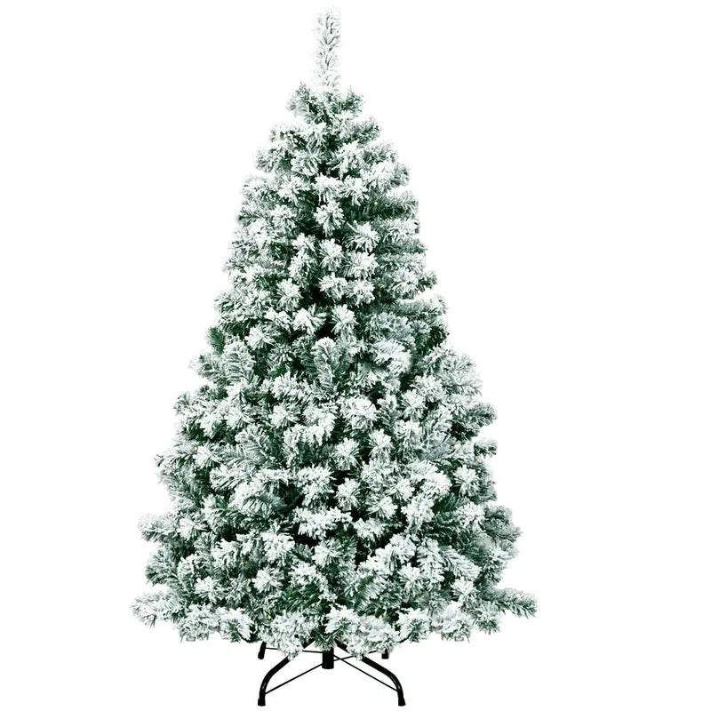 Adjustable-Size Pre-Lit Snow-Flocked Christmas Tree — Available in 4.5ft, 6ft, and 7.5ft Heights