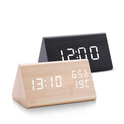 Digital LED Alarm Clock with Room Temperature Readout & Dual Alarms