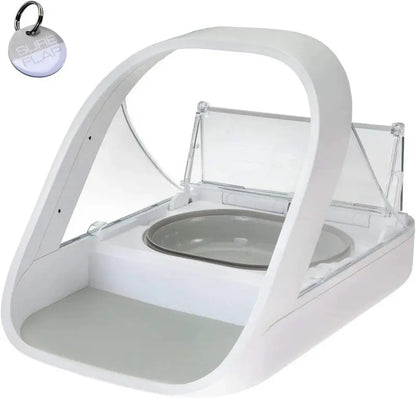 SureFeed Microchip-Activated Pet Feeder  Dual-Chamber Design for Wet and Dry Food, Lightweight Build, Includes Absorbent Pet Towel