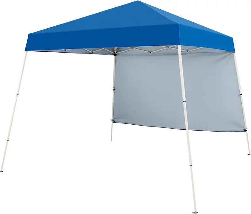 8′ x 8′ Pop-Up Canopy Tent with One Zippered Sidewall for Outdoor Use