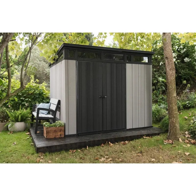 Artisan 9′ x 7.5′ Plastic Storage Shed  Durable, Low-Maintenance Outdoor Utility Structure