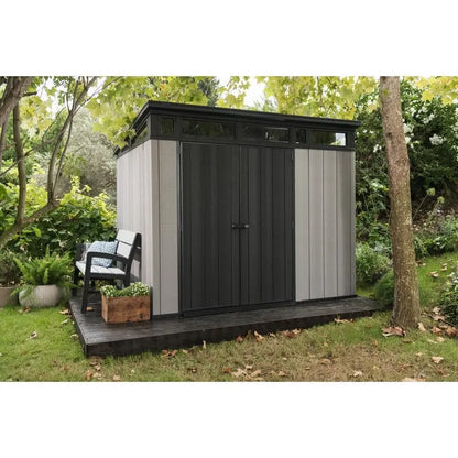 Artisan 9′ x 7.5′ Plastic Storage Shed  Durable, Low-Maintenance Outdoor Utility Structure