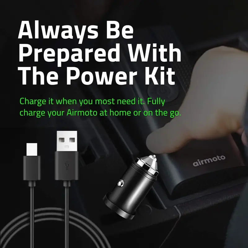 Dual-Pack Portable Air Compressor Power Kit  Cordless Tire Inflator Bundle with Home & On-the-Go Charging Accessories