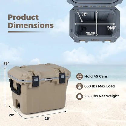 53-Quart Ultra-Lightweight Injection-Molded Cooler with Ergonomic Handles & Bottle Opener