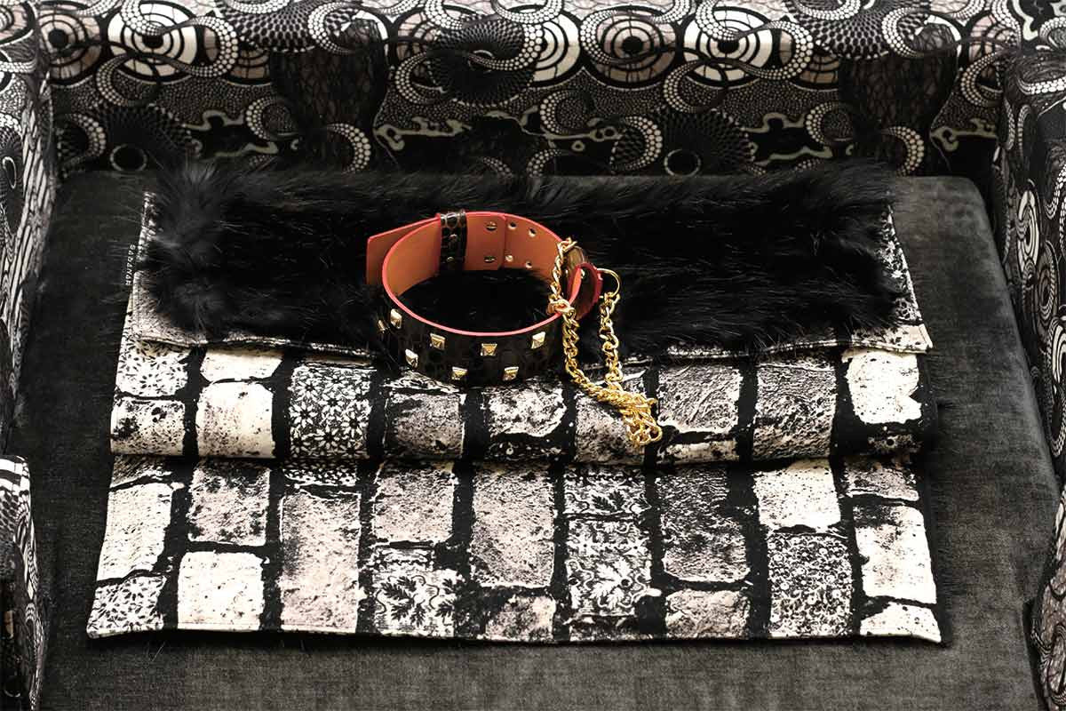 Couverture pour chat « Metis » Black Moon - Tissu Jean-Paul Gaultier