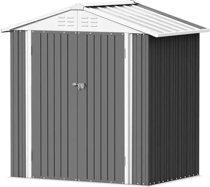 Devoko Lockable Steel Garden Shed  Corrosion-Resistant Outdoor Storage House for Tools and Equipment