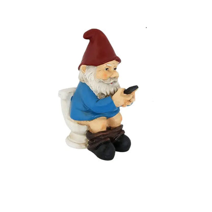 Charming Playful Gnome Figurine  Whimsical Outdoor Decoration