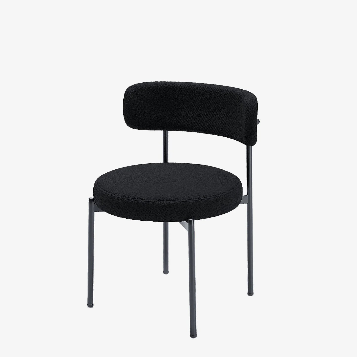 Lot de 2 chaises de table bouclette grise anthracite Scarlett