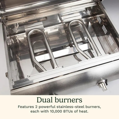 Cuisinart Chef’s Style Portable Propane Grill  Stainless Steel Tabletop Gas Grill (20,000 BTU)