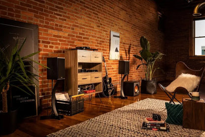 High-Performance Black Subwoofer  Compact Bass Speaker for Home Audio & Entertainment Systems