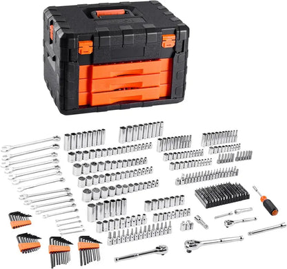 450-Piece Professional Mechanics Tool Set  SAE & Metric Socket Kits (1/4″, 3/8″, 1/2″) with Deep & Standard Options