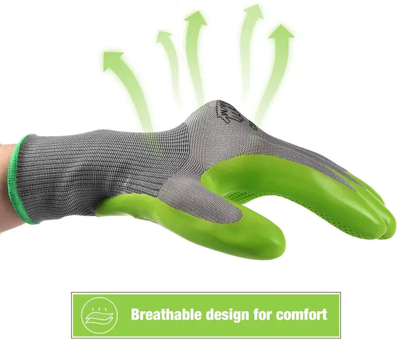 WORKPRO Garden Work Gloves  6 Pairs with Eco-Friendly Latex Palm Coating