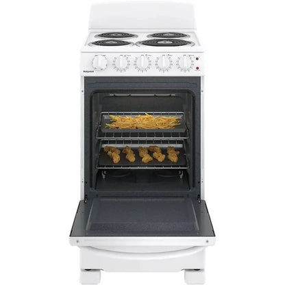 20-Inch 4-Burner Free-Standing Electric Range  White Finish Cooktop and Oven Combo for Compact Kitchens