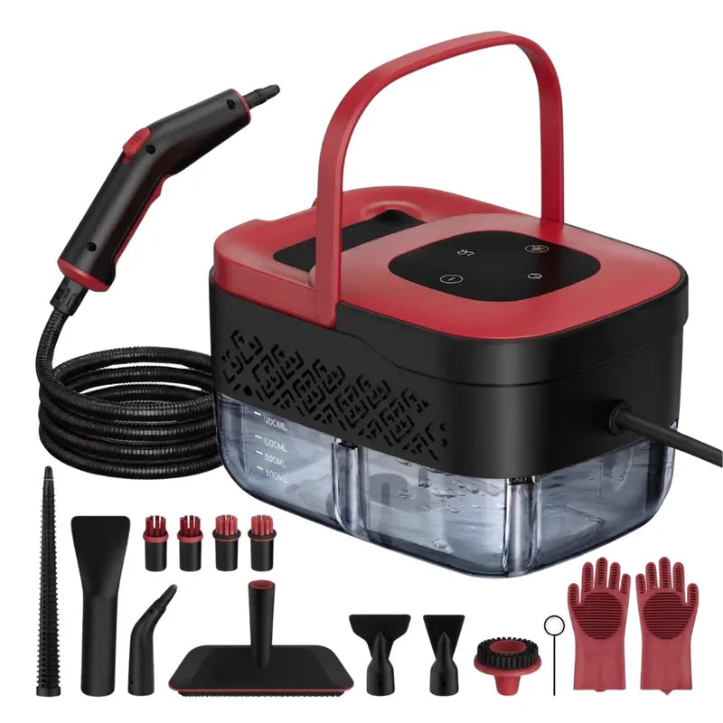 1500W Multi-Surface Steam Cleaner with 1.25L Boiler and 12 Cleaning Accessories